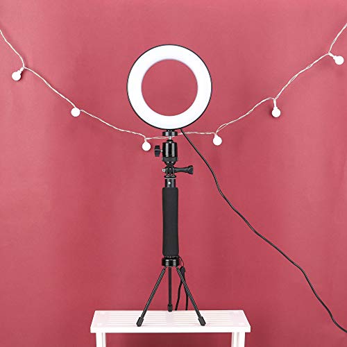 ZOMEI Dimmable LED Ring Light with Adjustable Selfie Stick Stand and Phone Holder for Selfie Makeup Filming Light - Thumbnail 5