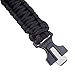 Yan's 7 in 1 Paracord Bracelet Watch with 3.6 meters Paracord Rope, Compass, Thermometer, Whistle, Rope Cutter, Fire Starter Scraper, Flint (Black)