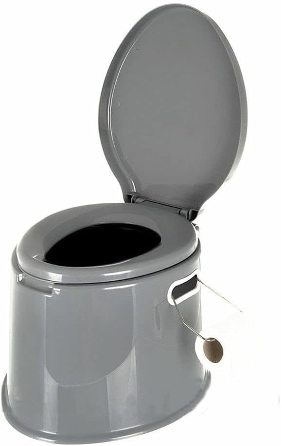 FB FunkyBuys® Large 5L Compact Portable Toilet Potty Loo with Washable Basket and Toilet Roll Holder for Pool Party Camping Caravan Picnic & Festivals