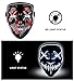 LED Halloween Mask - Aditomo LED Purge Mask Glowing Mask LED Mask Light Up Mask for Halloween Festival Party Adults Children White