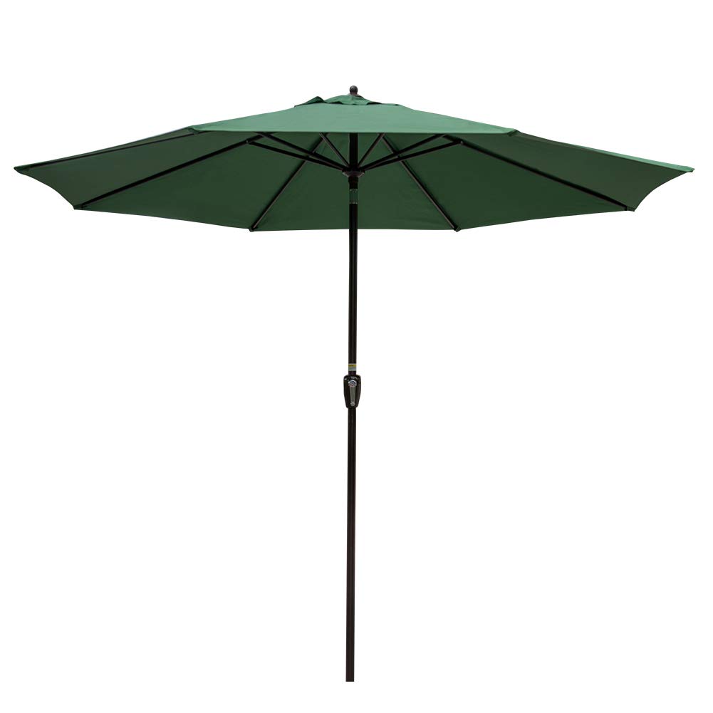 Sundale Outdoor 10 Feet Aluminum Market Umbrella Table Umbrella With Crank And Auto Tilt For Patio Garden Deck Backyard Pool 8 Alu Ribs 100 Polyester Canopy Dark Green Garden Outdoor Cjp Org In
