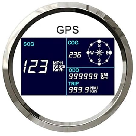 Universal GPS Tachometer Digital LCD Geschwindigkeitsmesser Kilometerzähler Kurse mit GPS-Antenne 85 mm