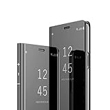 A7 2018 (A750) Case, COTDINFORCA Mirror Design Clear View Flip Bookstyle Luxury Protecter Shell with Kickstand Case Cover for Samsung Galaxy A7 (2018) SM-A750. Flip Mirror: Black