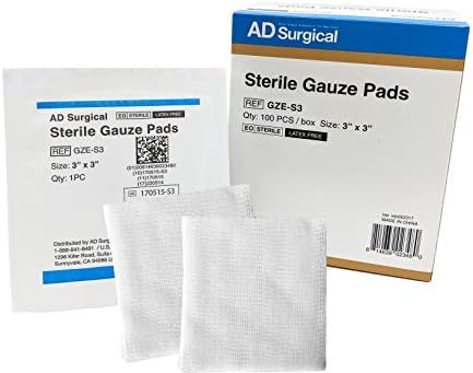 AD Surgical | Sterile Gauze Pad (3" x 3"). 100/bx.