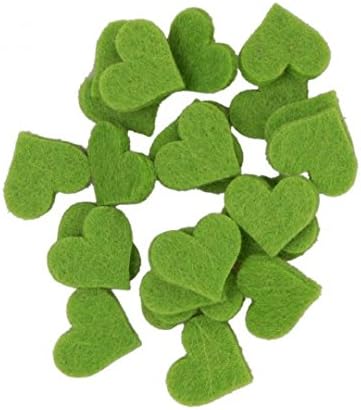Feltfriend 25 Pieces Heart Shaped Die Cut Felt, Small Size (Yellow Green - FS308-M52)