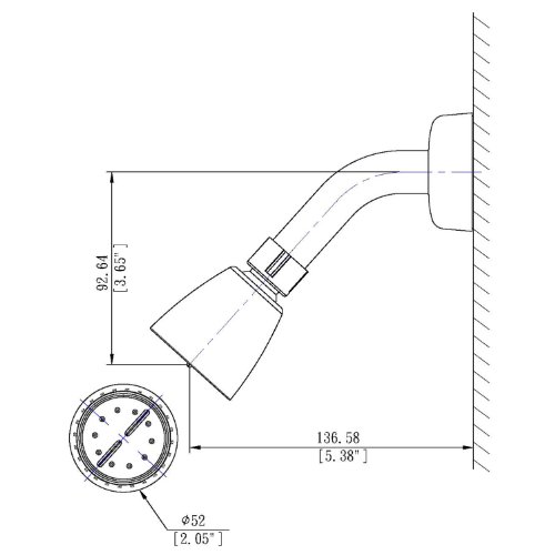 Builders Shoppe 3310BZ/4010BZ Mobile Home Two Handle Non-Metallic 8" Tub Shower Diverter with Shower Head/Arm/Flange Brushed Bronze Finish