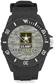 Special Design Military US Army, Army Strong Camouflage Background Custom Kids' Round Rubber Sport Watch