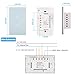 HHGAOKO Wifi Smart Wall Light Switch,Tempered Glass Panel Touch Light Switch 2 Gang 1 Way Switch,Suitable for 1 Gang Wall Box, Timer Function,Wireless Lighting Control (2 Gang Light Switch White)