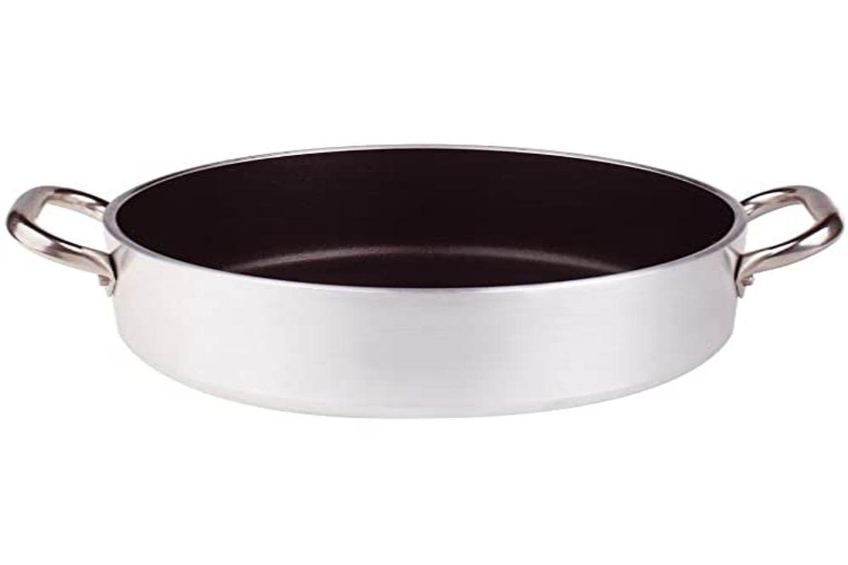 Pentole Agnelli Aluminium Anti - Adherent Professional Casserole Pot 5 Mm. Thick With 2 Handles, Diameter - 40 Cm.