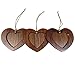 Embarcadero Walnut Wood Heart Photo Christmas Ornament, Pack of 3