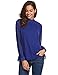 Soteer Women Chiffon Tops T-shirt Casual Scoop Neck Cuffed Sleeve Blouse, Royal Blue, Medium