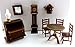 Melody Jane Dolls Houses Dollhouse Miniature 1:48 Scale Plastic Old Fashioned Study Furniture Set