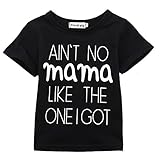 AN'T No Mama Like The One I Got Fun Letters Print Baby Summer Soft Short Sleeve Top
