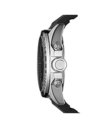 Fossil CH2573 Decker reloj de acero inoxidable con cronógrafo y correa negra de silicona para hombre