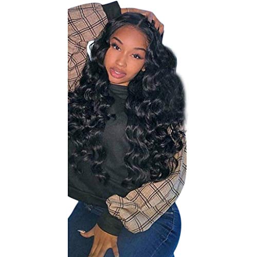 FDBZJP 26 Inch Lace Front Wigs Human Hair Brazilian Virgin Body Wave Human Hair Wigs Water Wave Lace Front Wig with Baby Hair Heat Resistant Hair Natural Hairline Wigs for Black Women