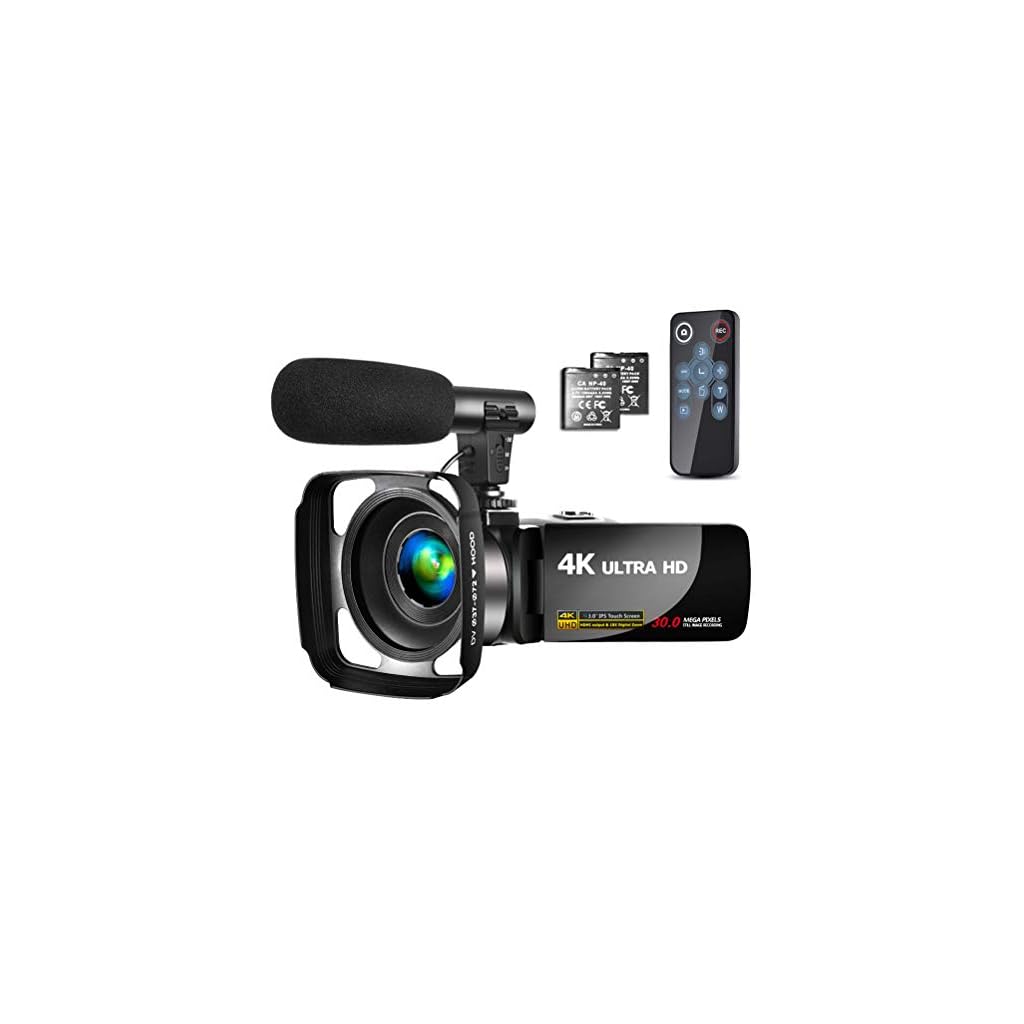 Video Camera 4K Camcorder with Microphone Vlogging Camera YouTube