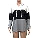 TOOPOOT Womens Top,Fashion Blue Patchwork Autumn Hooded Cap Top Long Sleeve O-Neck Blousethumb 2