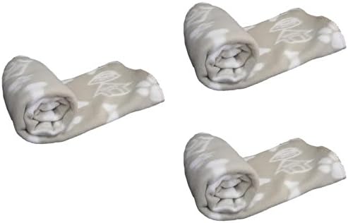 MEGA VALUE 3 x Beige Soft Fleece Warm Pet Dog/Cat Bed Blankets