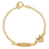 18k Gold Plated Identification Tag ID Heart Charm Newborn Baby Bracelet 4