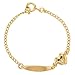 18k Gold Plated Identification Tag ID Heart Charm Newborn Baby Bracelet 4