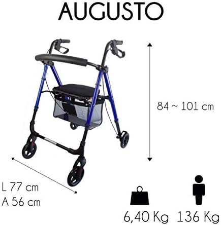 Mobiclinic®, Rollator 4 Wheel, Mobility Walker, Folding, Lightweight, Aluminium, Walking aids Augusto - Image 3