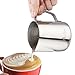 Milk Frothing Pitcher - Stainless Steel 304 Steaming Pitcher 12 Oz (350ml), Perfect for Espresso, Cappuccino, Milk, Cream