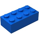 100 Piece Blue Bricks Bulk, 2x4 Building Bricks Flat, Compatible with Lego Parts and Pieces