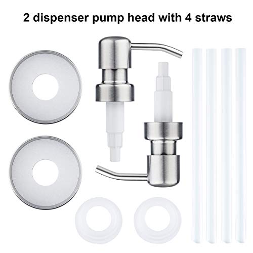 KEEGH Mason Jar Soap Dispenser Stainless Steel Lotion Dispenser Pump for Bathroom Kitchen Accessories (Sliver) - Thumbnail 6