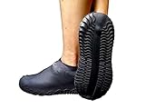 Waterproof Shoe Cover | Reusable Silicone Boot Shoe Covers | Silicone Rubber Shoe Protectors for Indoor and Outdoor Protection |Made of Heavy Duty Silicone|Men Women Kids |1 Pair（Large,black)