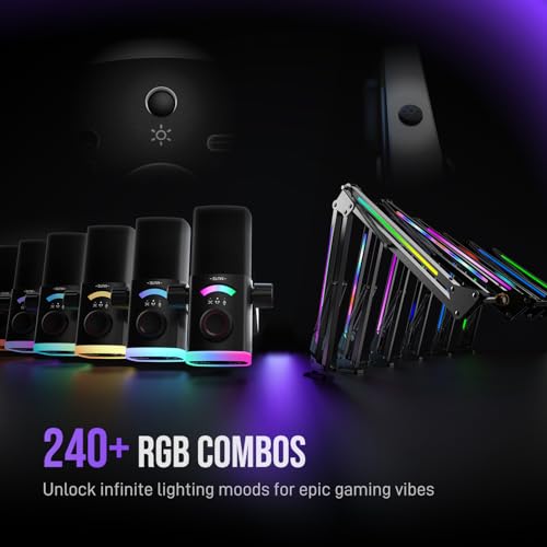 FIFINE AM8 Upgradation Gaming Microphone with RGB Boom Arm for Streaming, Podcast, XLR/USB Dynamic Mic with Mix Control, Tap-to-Mute for PC/Computer/Laptop/Mac/Audio Mixer Recording - AM8PROT