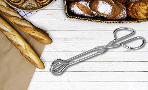 Food Tongs, Hiash Heavy Duty Stainless Steel Kitchen Tongs for BBQ, Barbecue, Cooking, Scissors Tongs 9 Inch & 11 Inch (Set of 2)
