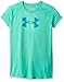 Under Armour Girls' Novelty Big Logo T-Shirt, Green Breeze (958)/Tahitian Teal, Youth Small