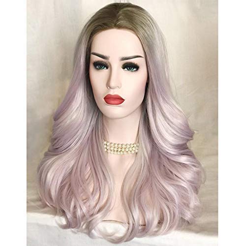Clearance Sale! Exteren Curly Wig Women Fashion Lady Pink Gradient Long Curls Hair Cosplay Party Wig (Pink)