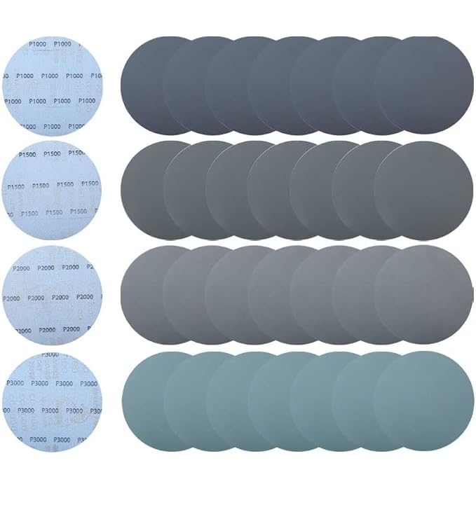 Wet and Dry Sandpaper 180mm Hook and Loop Sanding Discs, 20Pcs 7 Inch Silicon Carbide Sander Pads for Drawall Sander 1000/1500/2000/3000 Grit Flocked Sand Paper for Polishing Automotive Metal Floors
