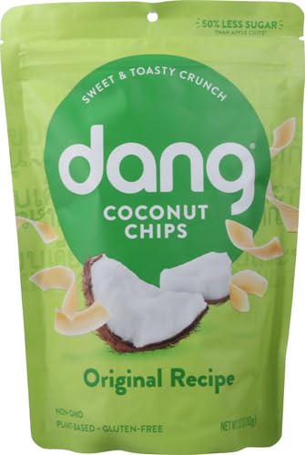 DANG TOASTED COCONUT CHIPS | ORIGINAL | 1 PACK | VEGAN, GLUTEN FREE, NON GMO, HEALTHY SNACKS MADE WITH WHOLE FOODS | 3.17 OZ RESEALABLE BAG