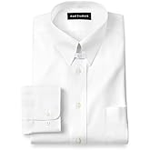 Paul Fredrick Men's Non-Iron Cotton Pinpoint Snap Tab Collar Dress Shirt