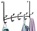 mDesign Decorative Metal Over Door 10 Hook Storage Organizer Rack - for Coats, Hoodies, Hats, Scarves, Purses, Leashes, Bath Towels, Robes, Men's and Women's Clothing - Bronze