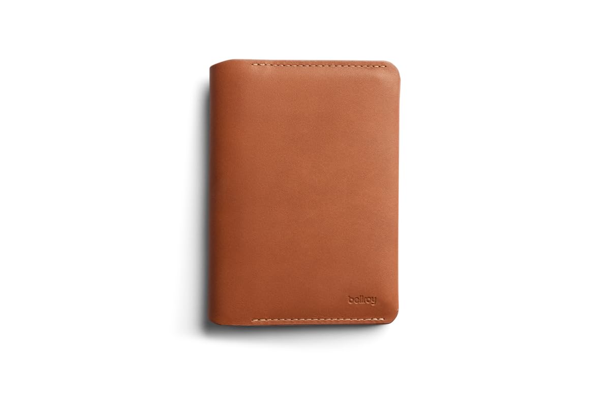 Bellroy Passport Cover (slimline travel wallet/pouch with card slots and space for cash plus travel documents) - Caramel