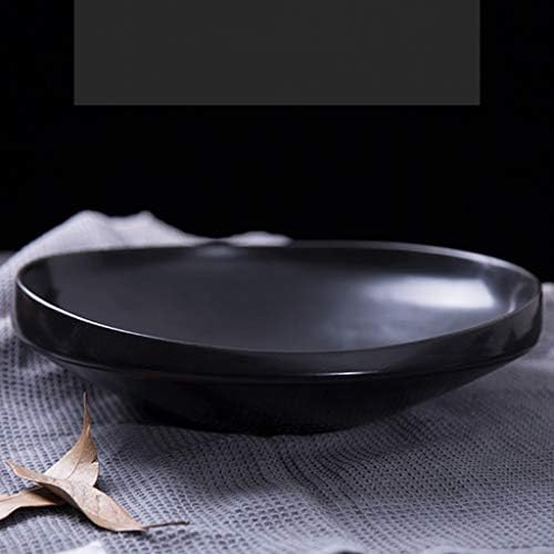 YHY Household Rice Bowl Porcelain Soup/Pasta/Serving Bowls European Style Black (Color : 550ML)