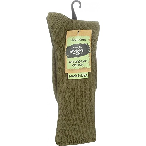 Maggie'sOrganics Olive Crew Socks, size 10-13