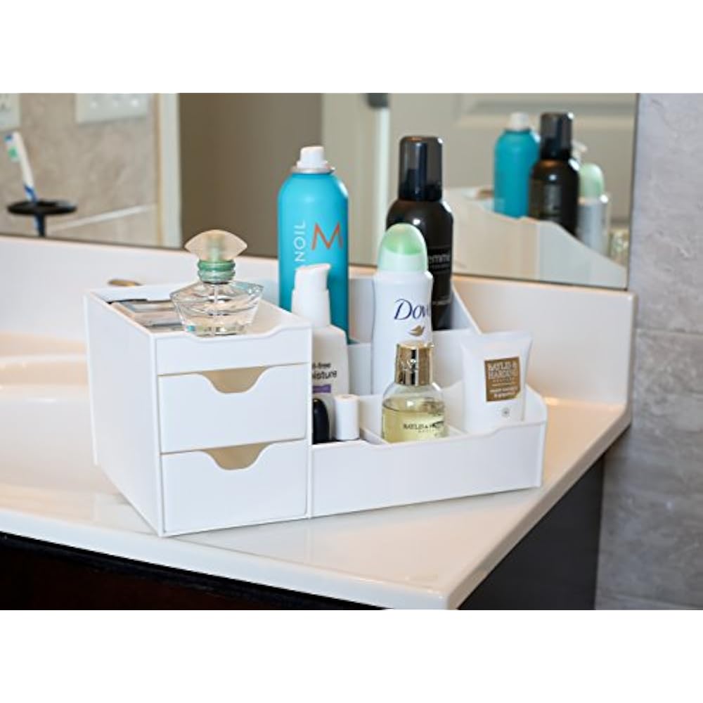 Mantello Makeup Organizer Vanity With Drawers, White 757104355276 eBay