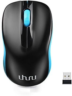 Wireless Computer Mouse, 2.4GHz Slim Optical Portable Mouse with Nano Receiver, Long Battery Life, Wide Compatibility for PC, Notebook, Laptop, Mac (Black&amp;Blue)