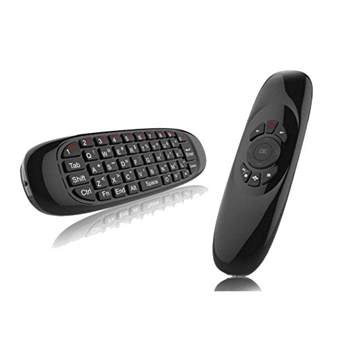 C120 2.4GHz Air Fly Mouse Wireless Mini Keyboard with Mouse Game Handle Android Remote Control for Smart TV Android TV Box PC HTPC IPTV Media Player(Black, Anewkodi)