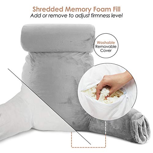 Clara Clark Reading Pillow Adult, Back Pillow for Sitting in Bed