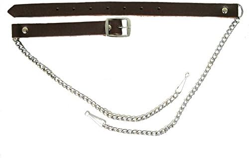 Mens Tartanista Scottish Brown Leather &amp; Chain Kilt Sporran Belt - 44" (106cm)