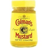Colman's Prepared Jar |Original English Yellow Mustard| 3.53OZ (2 Pack) | Hot &amp; Tangy | Grilling, Dips, Dressings, Marinades | All Natural | Kosher | Low-Calorie | Imported from the United Kingdom