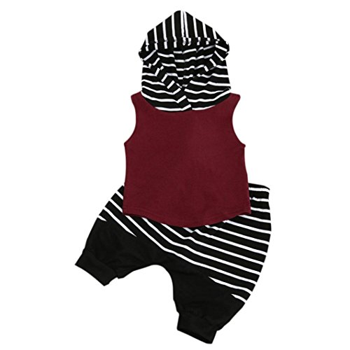 JUNKE 2017 Hot Fation Baby Boys Hooded Vest Tops+Shorts Pants Clothes Outfits Sets