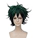 netgo Short Green Cosplay Wigs Short Fluffy Boy Male Full Anime Hair Wigs