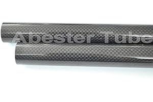 Abester 2 pcs 6mm Carbon Fiber Tube 6mm OD x 5mm ID x 1000mm 3K Glossy Plain Roll Wrapped Rod 6 x 5X 1000 H