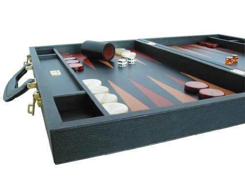 Backgammon Attache 23" - Genuine Leather - Double-Grip Handle